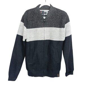 Buffalo David Bitton Sweater Mens Size Medium Cardigan Knit Zip Fall Winter Work